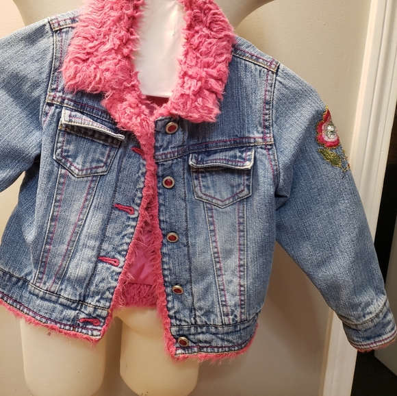 Pink Fleece Jean Jacket - Picture 1 of 7